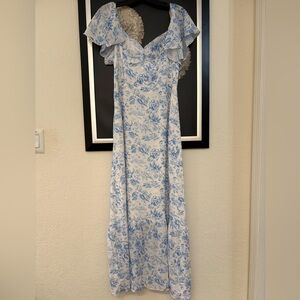 Floral Blue and White Women's Dress